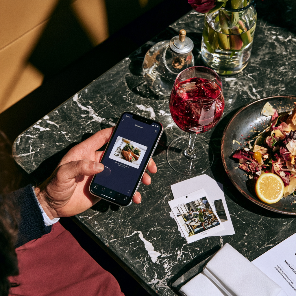 Telefon mit digitaler Speisekarte