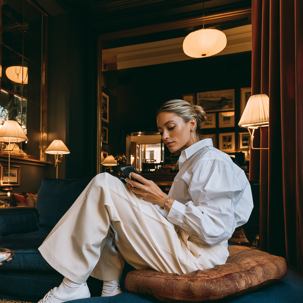 Hotelgast in der Lobby