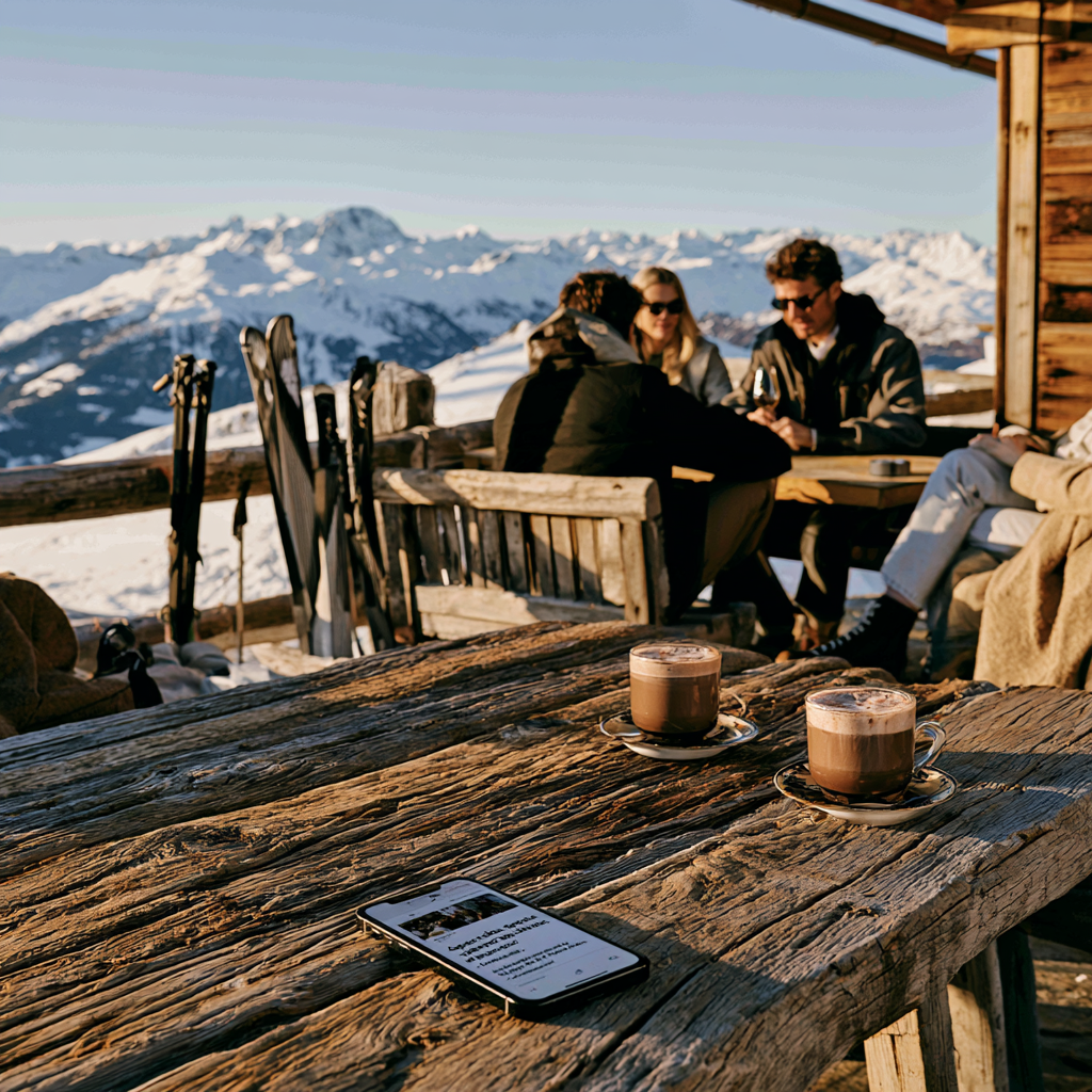 Digital menu at the ski lodge