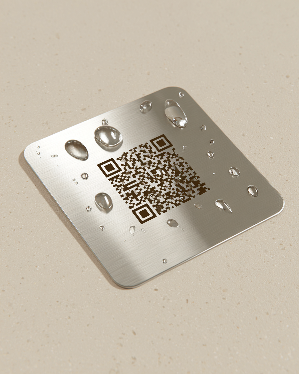 Robuster QR-Code Sticker für den Außenbereich