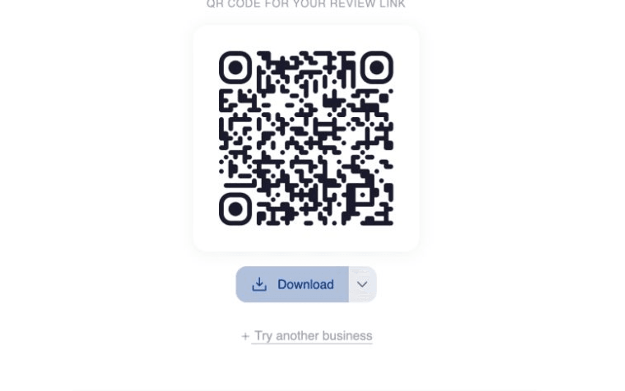 Google review QR code with a download button