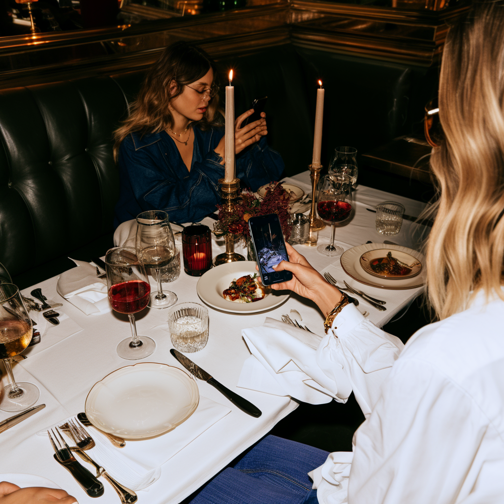 Smartphone im Restaurant