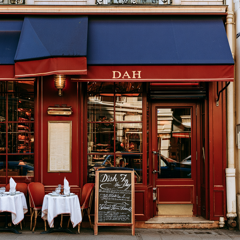 Restaurant mit Kreidetafel