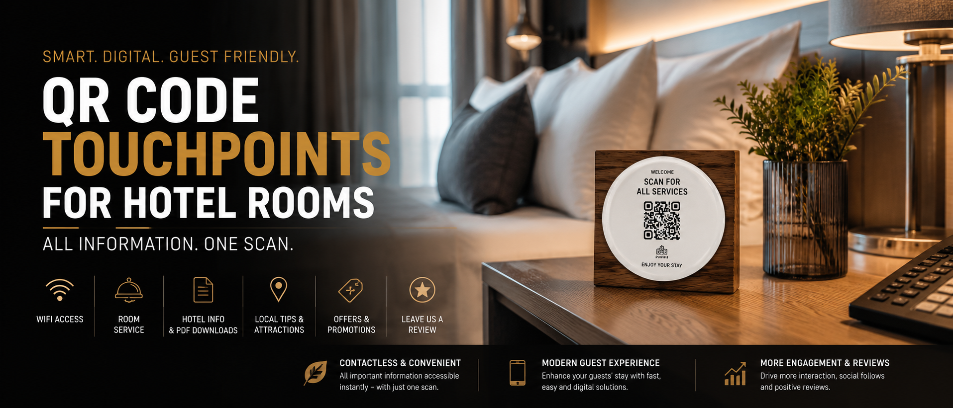 QR Code Aufsteller für Hotelzimmer