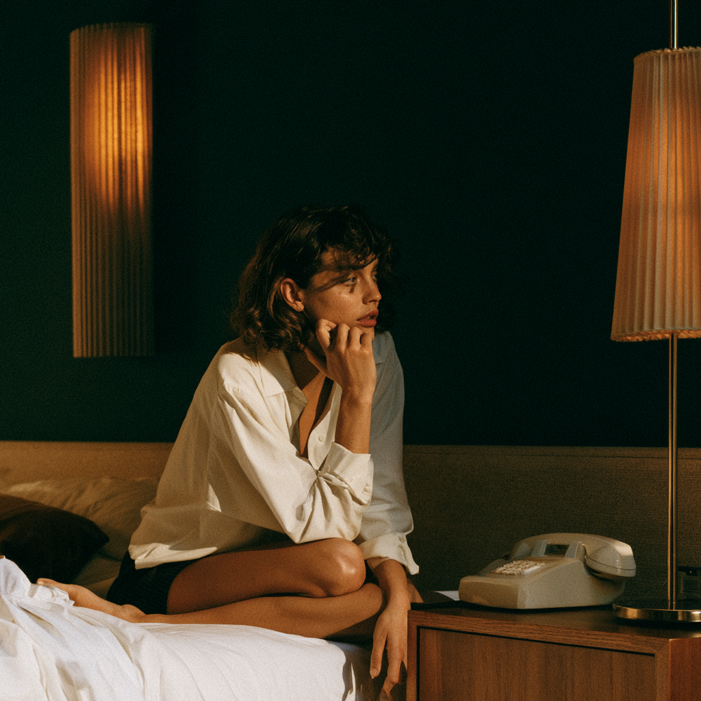 Hotelgast wartet am Telefon