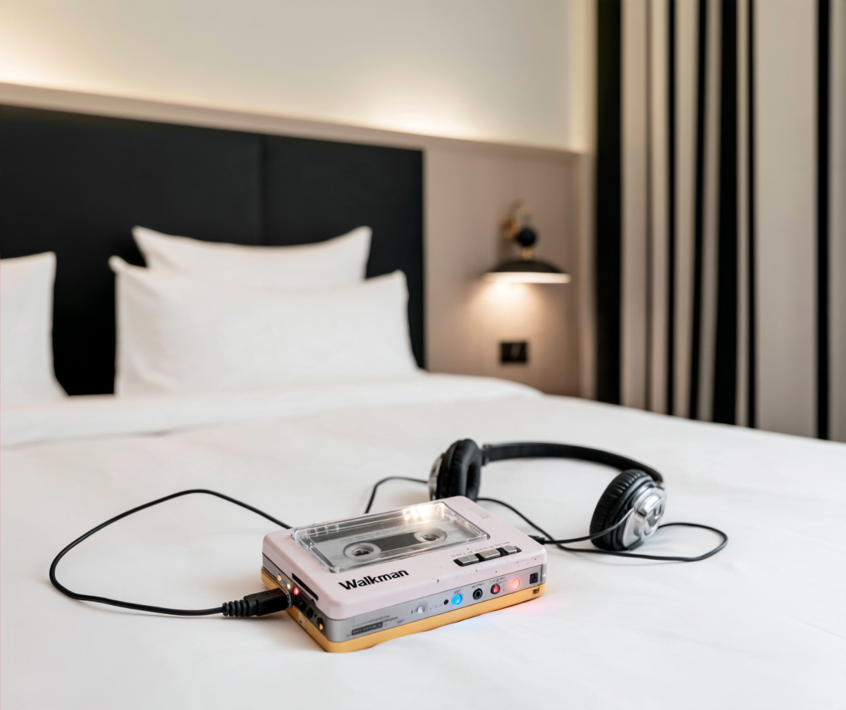 Walkman im Hotelbett