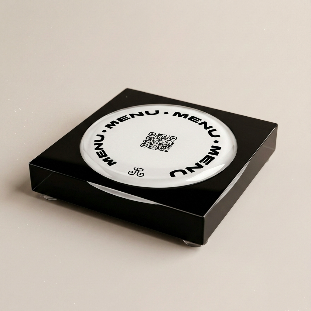 Acryl-Aufleger mit QR-Code und NFC