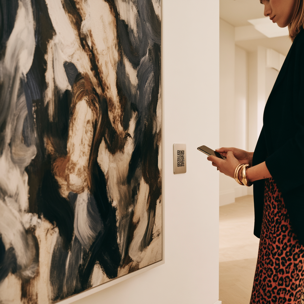 Hochwertiger QR-Code in einer Galerie