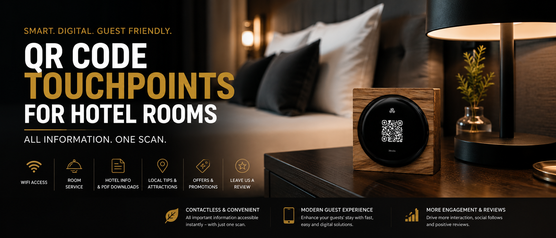 QR Code Aufsteller für Hotelzimmer