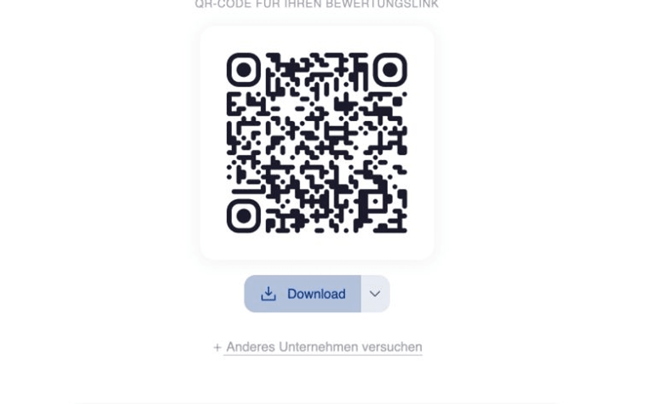 Google-Bewertungs-QR-Code mit Download-Schaltfläche