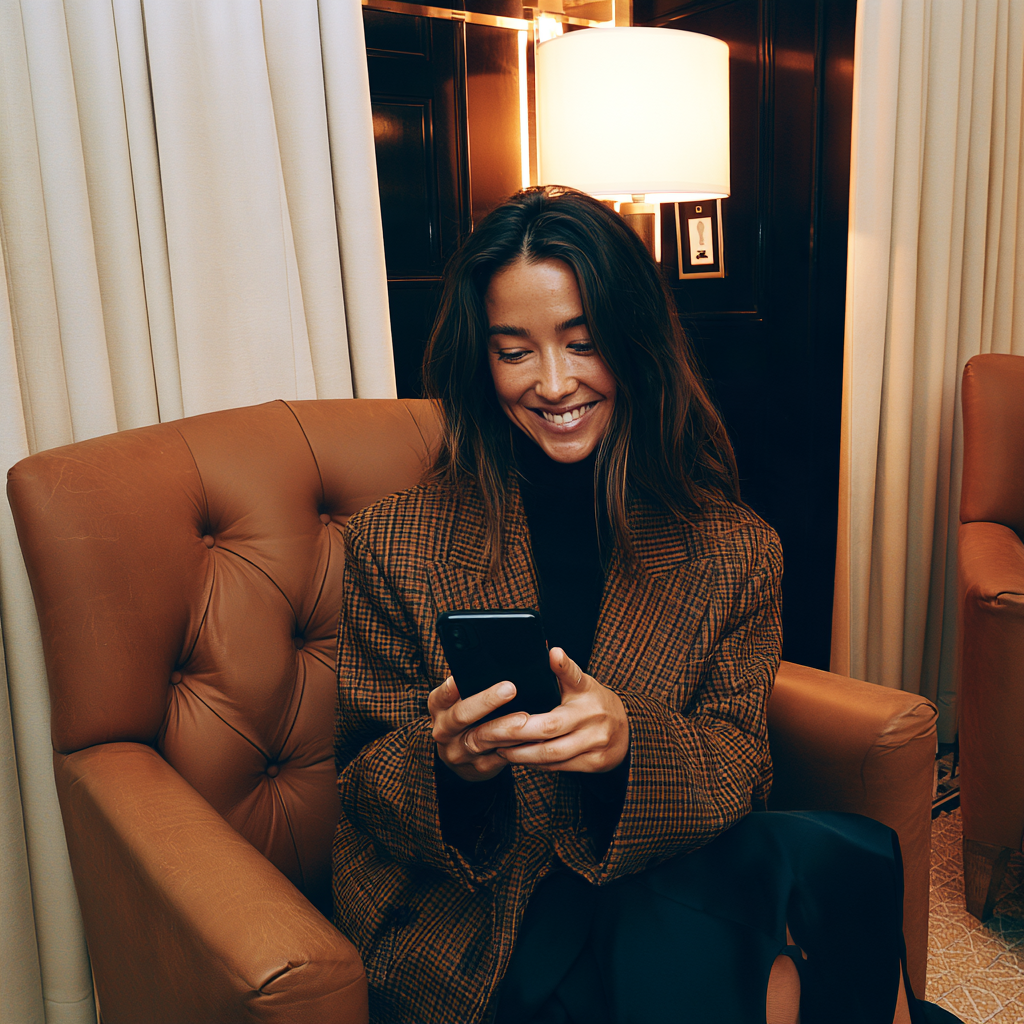Hotelgast mit Smartphone